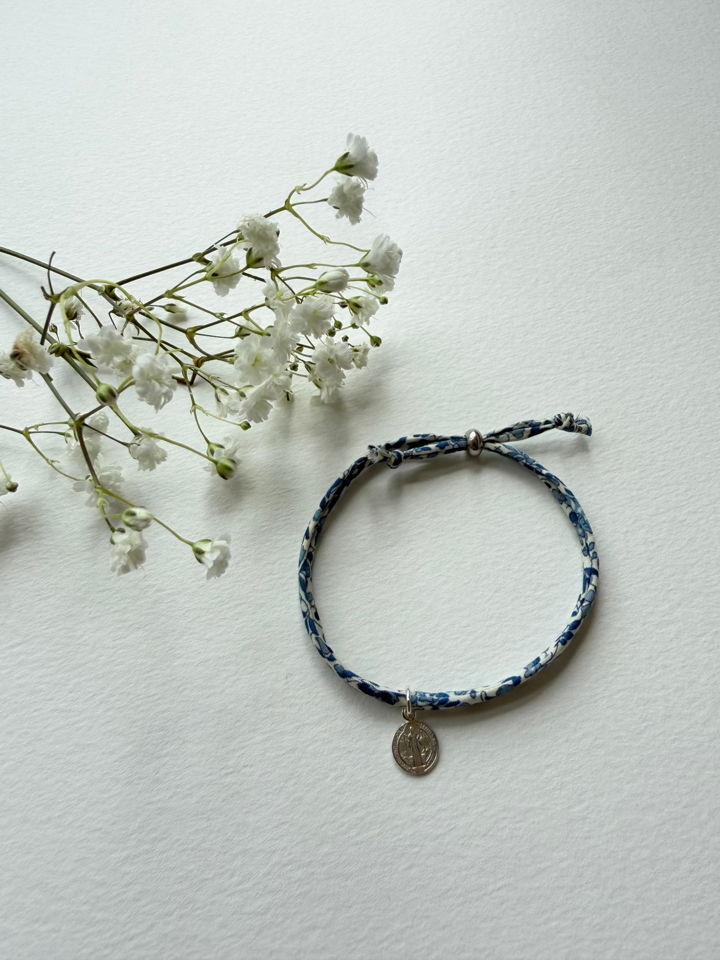 Bracelet Liberty & Médaille de Saint Benoît (argent massif 925)